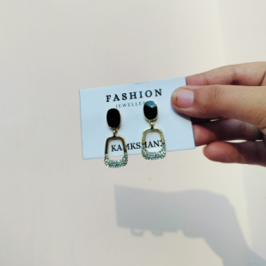 Korean Crystal Noir Drop Earrings