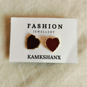 Korean Scarlet Heart Stud Earrings