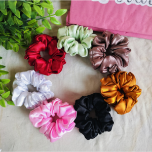 Premium Satin Scrunchies Set of 7 by Svargifts