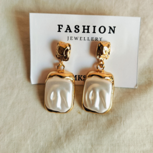 Korean Baroque Pearl Gold Drop Earrings