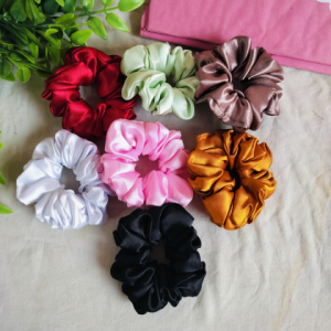 Premium Satin Scrunchies Set of 7 by Svargifts