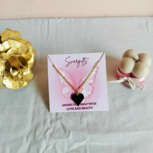 Black Heart Gold Necklace
