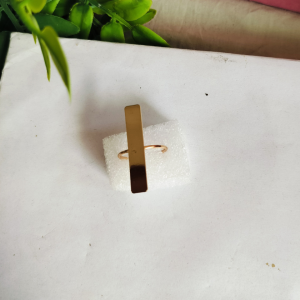 Gold Vertical Bar Minimal Adjustable Ring for Women