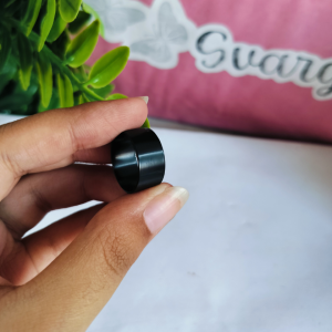 Matte Black Wide Band Finger Ring | Unisex Trendy Fashion Ring